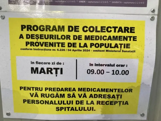 Colectare deșeuri medicamente populație